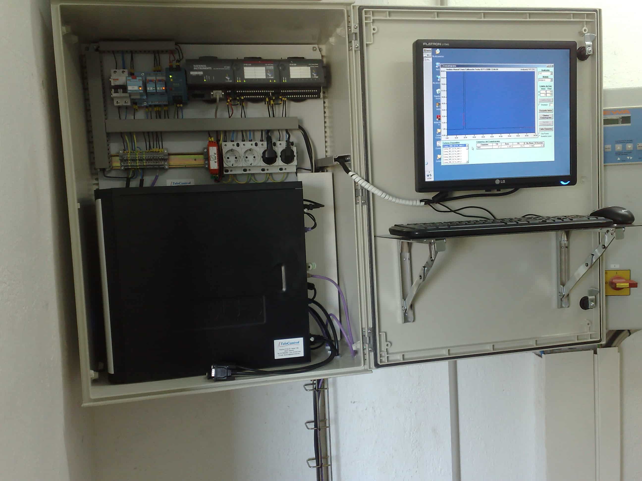 Cuadro electrico y sistema de control del analizador